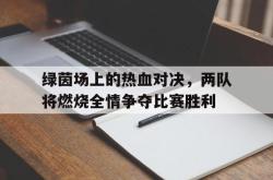 乐鱼真人-绿茵场上的热血对决，两队将燃烧全情争夺比赛胜利