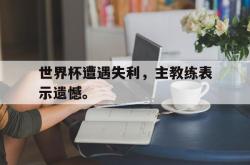 乐鱼体育-世界杯遭遇失利，主教练表示遗憾。